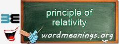 WordMeaning blackboard for principle of relativity